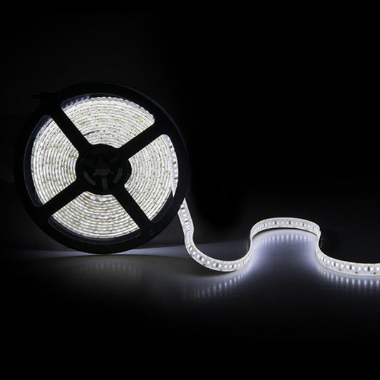 Faixa de 204 LEDs/M 60W 5.000Lm CRI85 6000ºK SMD3014 12VDC IP65 x5M 40.000H-Branco Frio