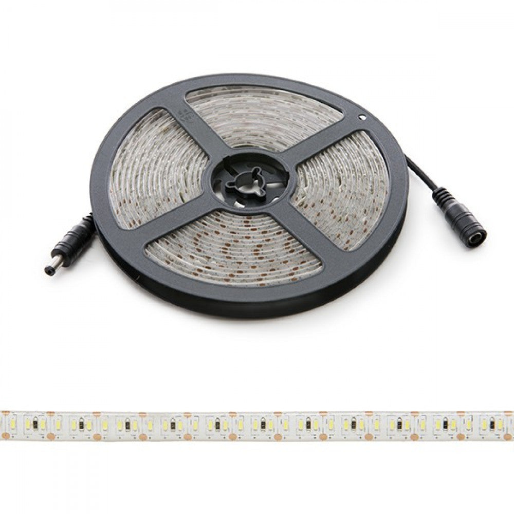 Faixa de 204 LEDs/M 60W 5.000Lm CRI85 6000ºK SMD3014 12VDC IP65 x5M 40.000H-Branco Frio
