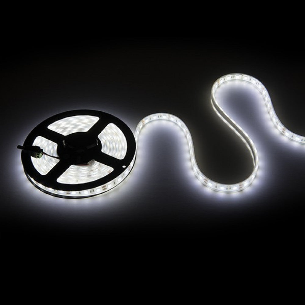 Faixa de 60 LEDs 72W 4.000Lm CRI85 6000ºK SMD5050 12VDC IP68 Submersível x5M 40.000H-Branco Frio