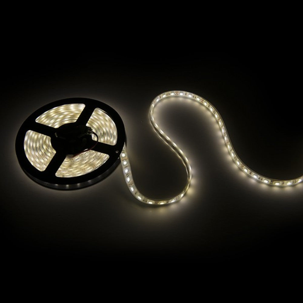 Faixa de 60 LEDs 72W 4.000Lm CRI85 6000ºK SMD5050 12VDC IP68 Submersível x5M 40.000H-Branco Frio