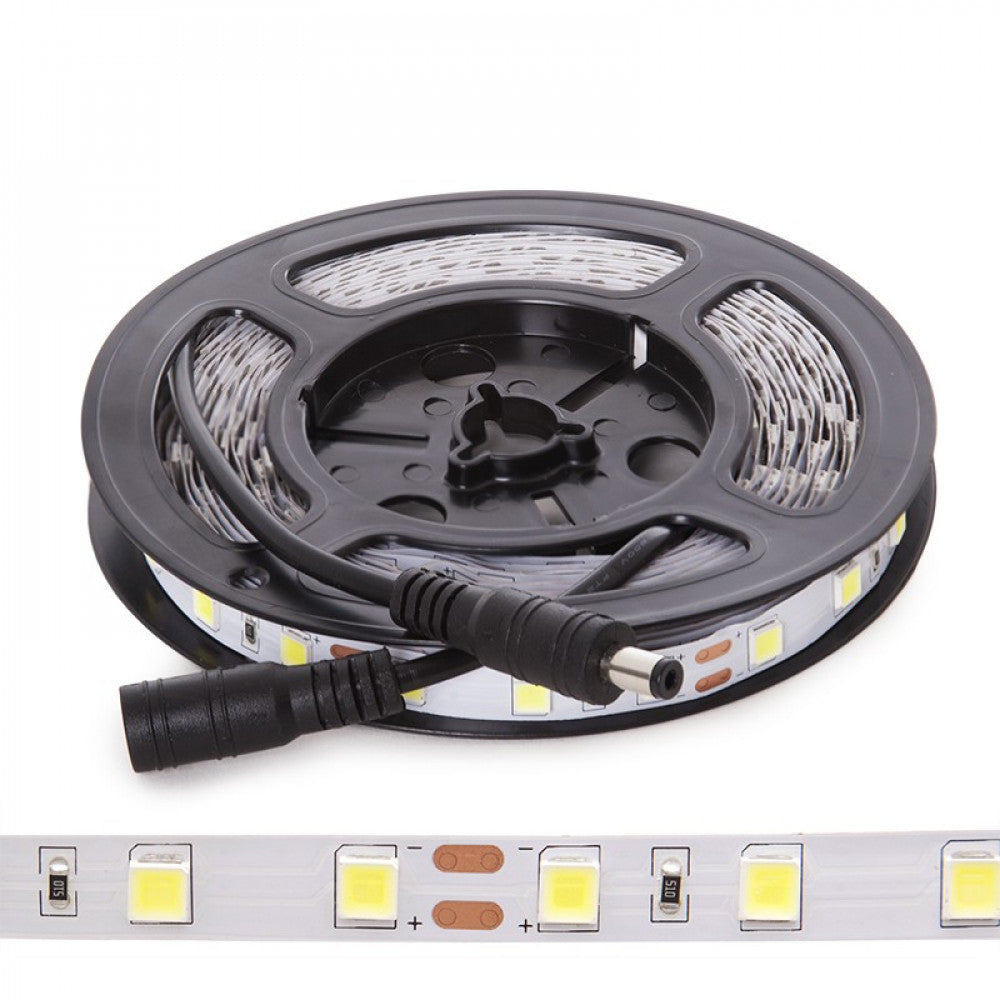 Faixa de 60 LEDs/M 100W 6.900Lm CRI85 6000ºK SMD5054 12VDC IP20 x5M 40.000H-Branco Frio