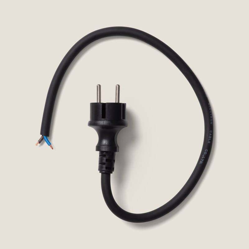 Cabo Conector Elétrico Macho 2x1,5mm Preto