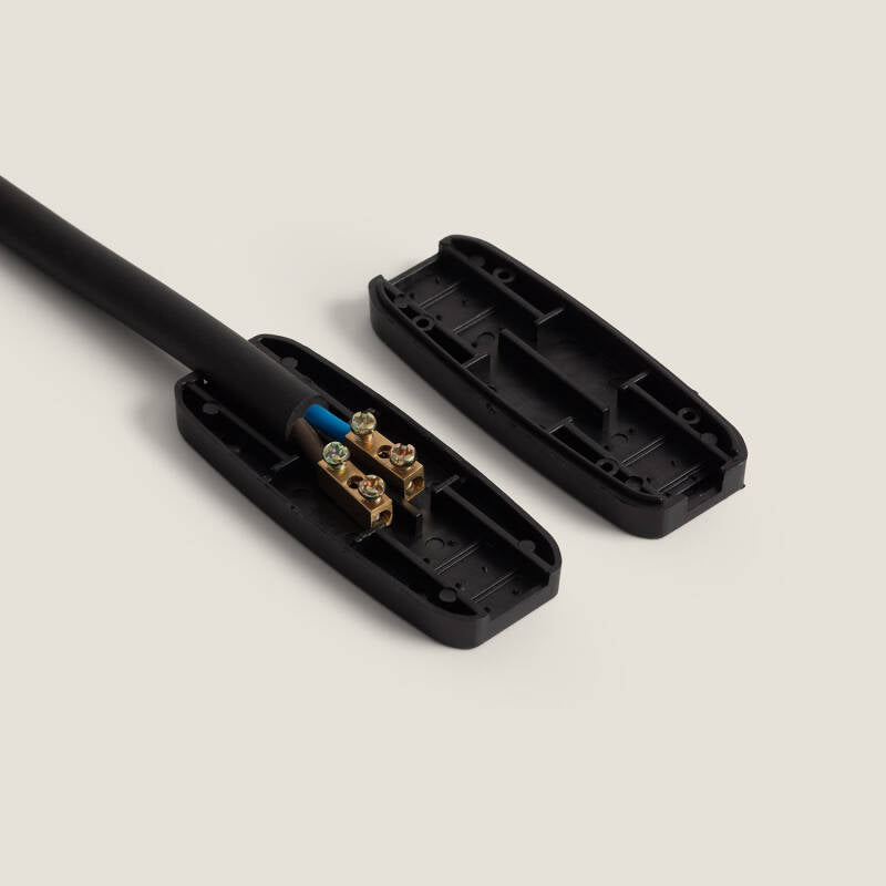 Cabo Conector Elétrico Macho 2x1,5mm Preto