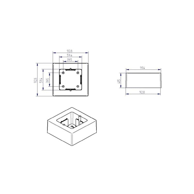 Caixa de Mecanismo Universal de Superfície 92x92x42 mm