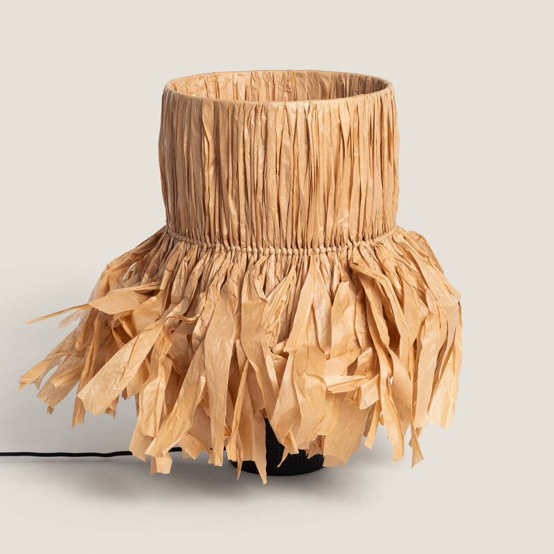 Candeeiro de Mesa Cerâmica e Ráfia Bajawa