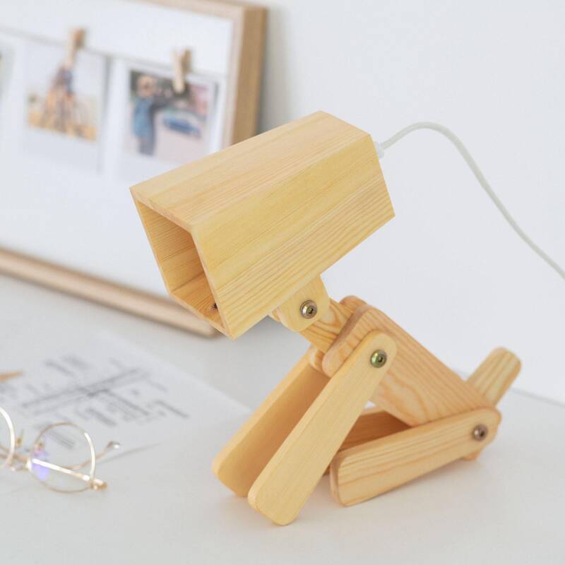 Candeeiro de Mesa de Madeira Infantil Coba Doggi