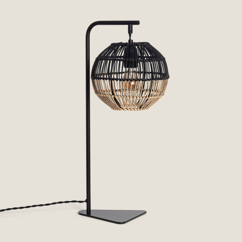 Candeeiro de Mesa em Rattan e Metal Kithnos