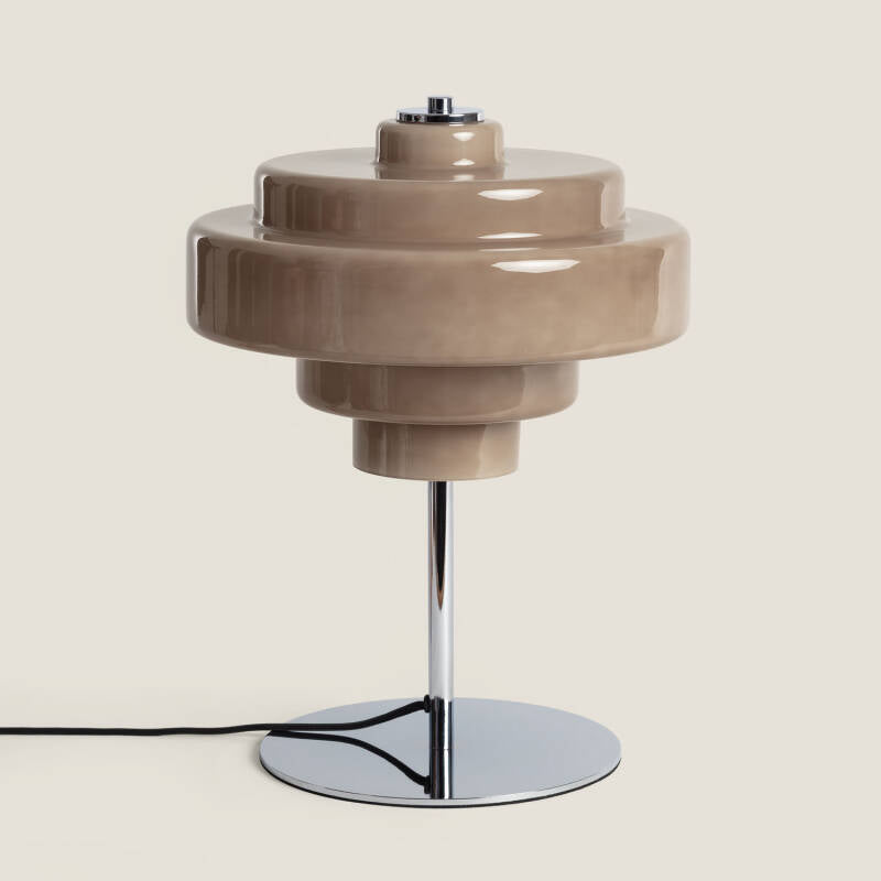 Candeeiro de Mesa em Metal e Vidro Nova