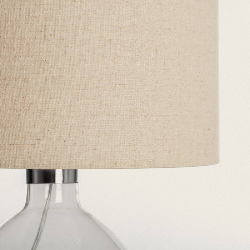 Candeeiro de Mesa em Tecido e Vidro Marseille