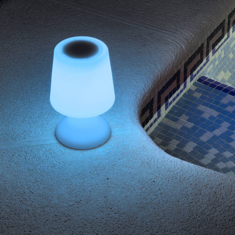 Candeeiro de Mesa Exterior LED 3W RGBW Portátil com Altavoz Bluetooth e Bateria USB Recarregável Uyoga