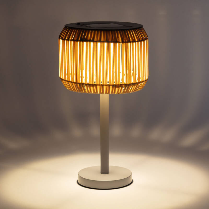 Candeeiro de Mesa de Exterior Solar LED em Rattan Nygala