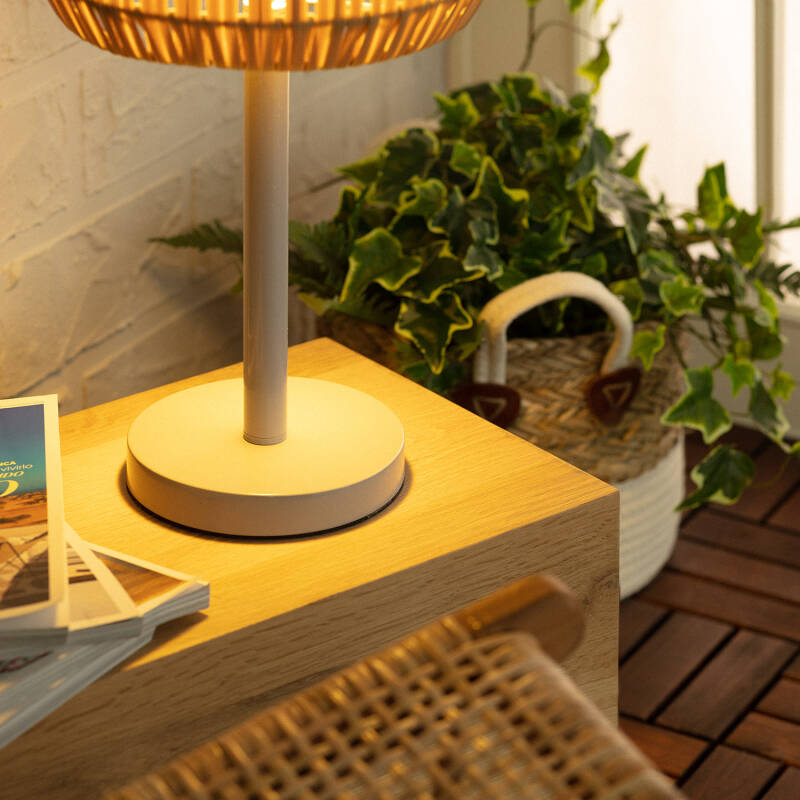 Candeeiro de Mesa de Exterior Solar LED em Rattan Nygala