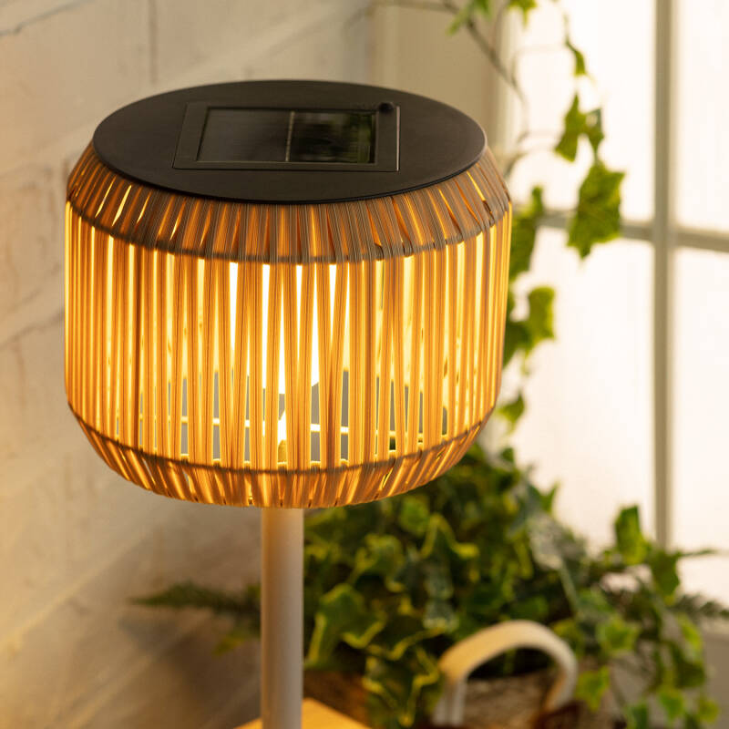 Candeeiro de Mesa de Exterior Solar LED em Rattan Nygala