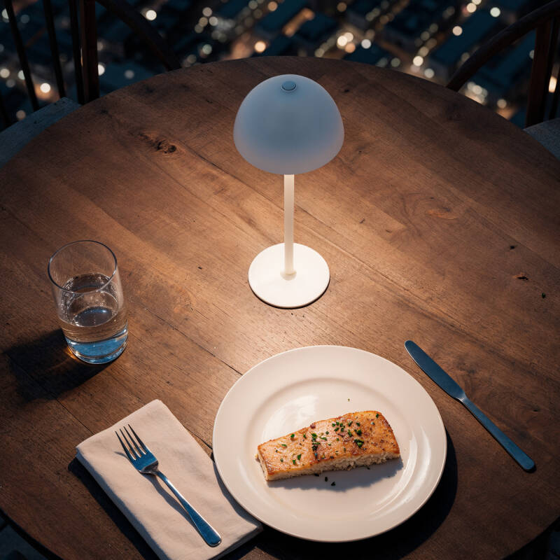 Candeeiro de Mesa LED Portátil em Metal com Bateria USB Recarregável Kael