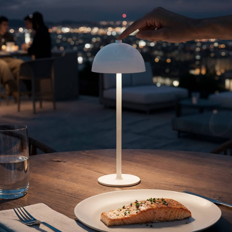 Candeeiro de Mesa LED Portátil em Metal com Bateria USB Recarregável Kael