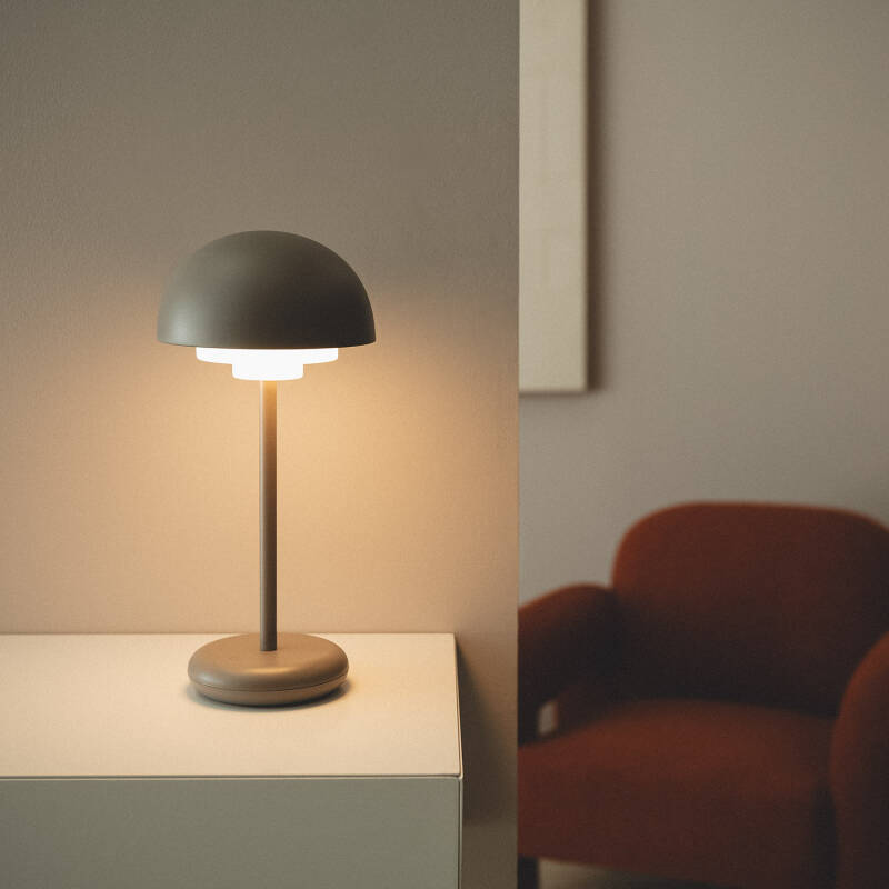 Candeeiro de Mesa LED Portátil Exterior com Bateria USB Recarregável em Metal Galdan