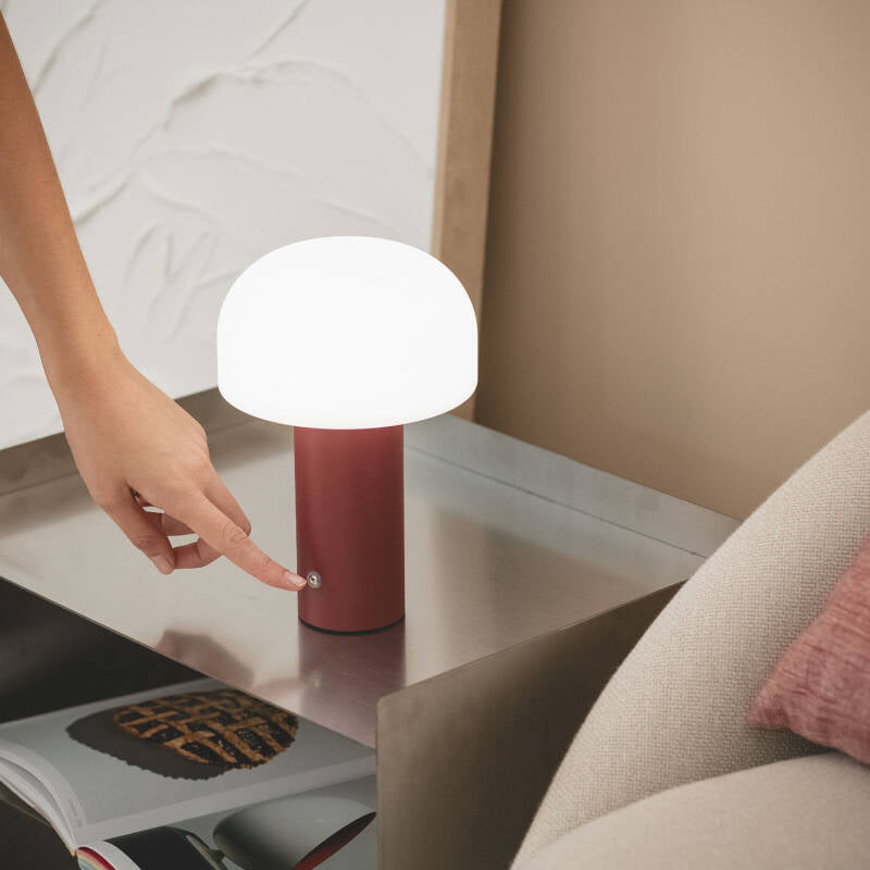 Candeeiro de Mesa LED Portátil em Metal com Bateria USB Recarregável Leta
