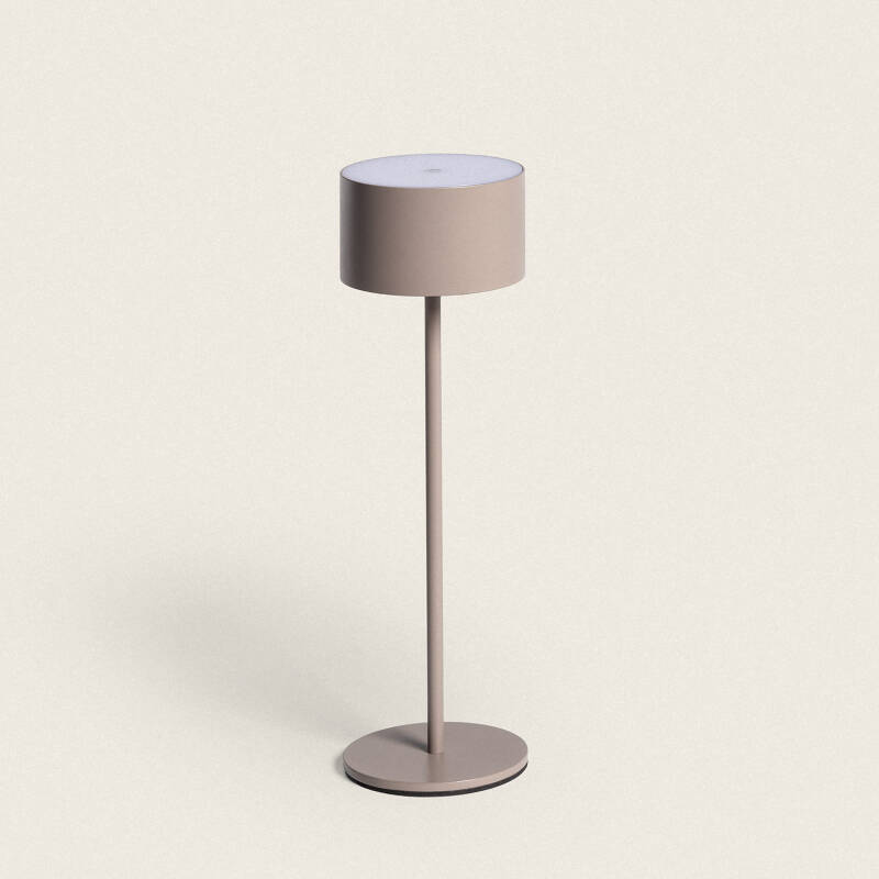 Candeeiro de Mesa LED Portátil Exterior com Bateria USB Recarregável em Metal Mounka Round
