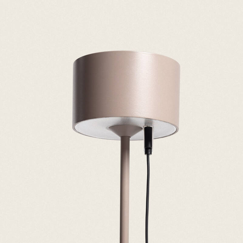 Candeeiro de Mesa LED Portátil Exterior com Bateria USB Recarregável em Metal Mounka Round