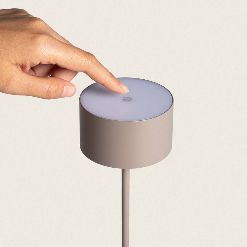 Candeeiro de Mesa LED Portátil Exterior com Bateria USB Recarregável em Metal Mounka Round