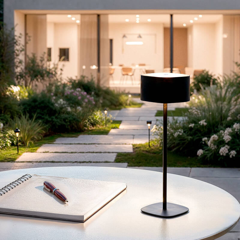 Candeeiro de Mesa LED Portátil Exterior com Bateria USB Recarregável em Metal Mounka Square