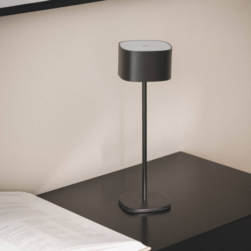 Candeeiro de Mesa LED Portátil Exterior com Bateria USB Recarregável em Metal Mounka Square