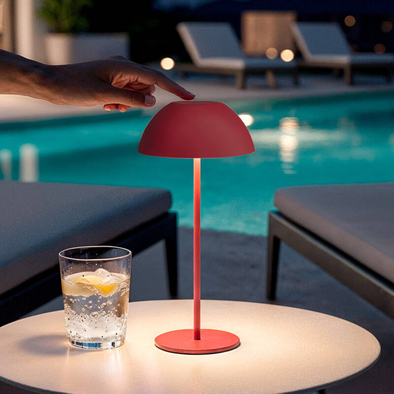 Lâmpada de Mesa LED Portátil Exterior com Bateria USB Recarregável Metal Mugla
