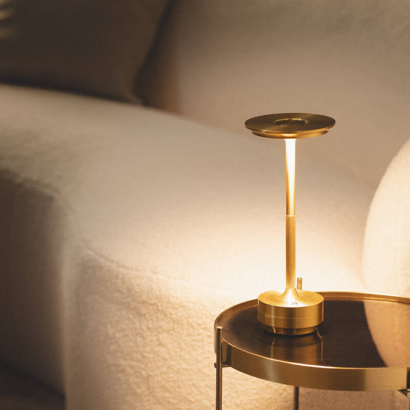 Candeeiro de Mesa LED Portátil em Metal com Bateria USB Recarregável Astrid