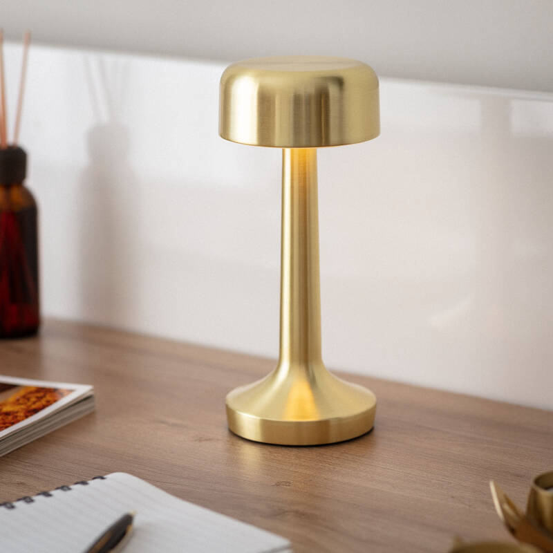 Candeeiro de Mesa LED portátil em Metal com Bateria USB Recarregável Ciara