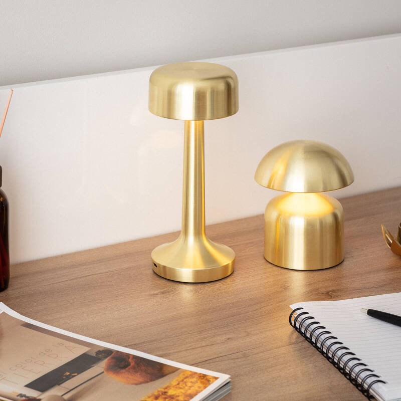 Candeeiro de Mesa LED portátil em Metal com Bateria USB Recarregável Ciara
