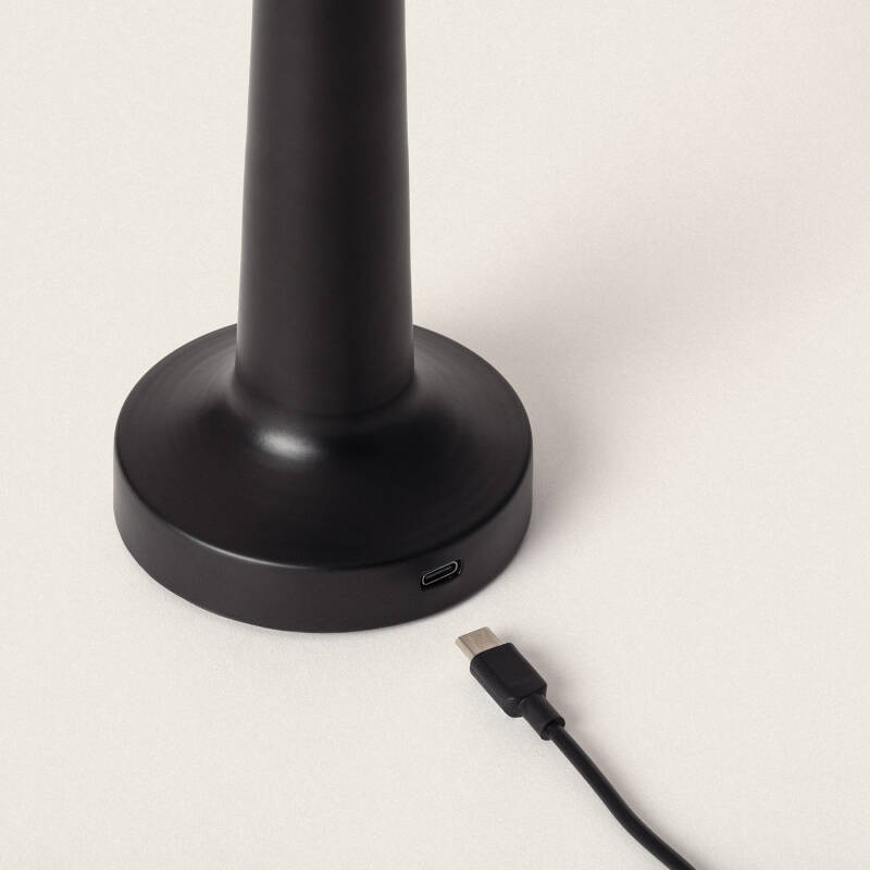 Candeeiro de Mesa LED Portátil Metal com Bateria USB Recarregável Greta