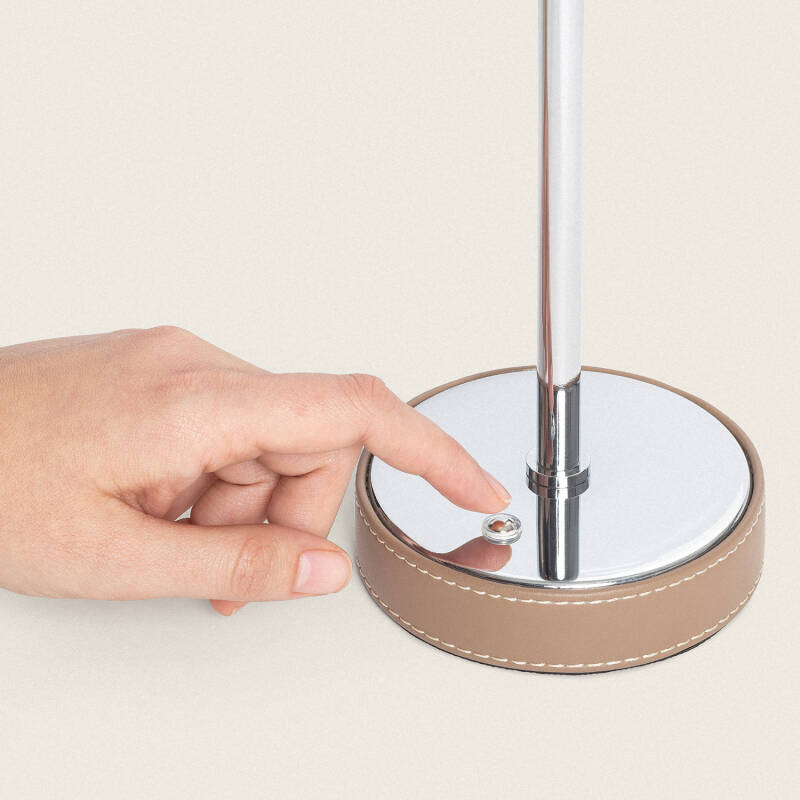Candeeiro de Mesa LED 3W Portátil Couro e Metal com Bateria USB Recarregável Limer