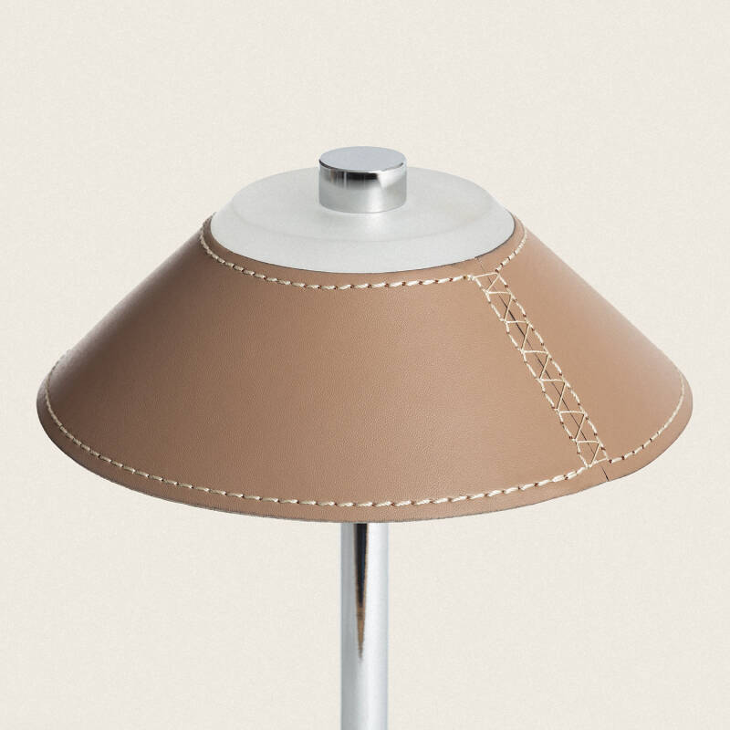 Candeeiro de Mesa LED 3W Portátil Couro e Metal com Bateria USB Recarregável Limer