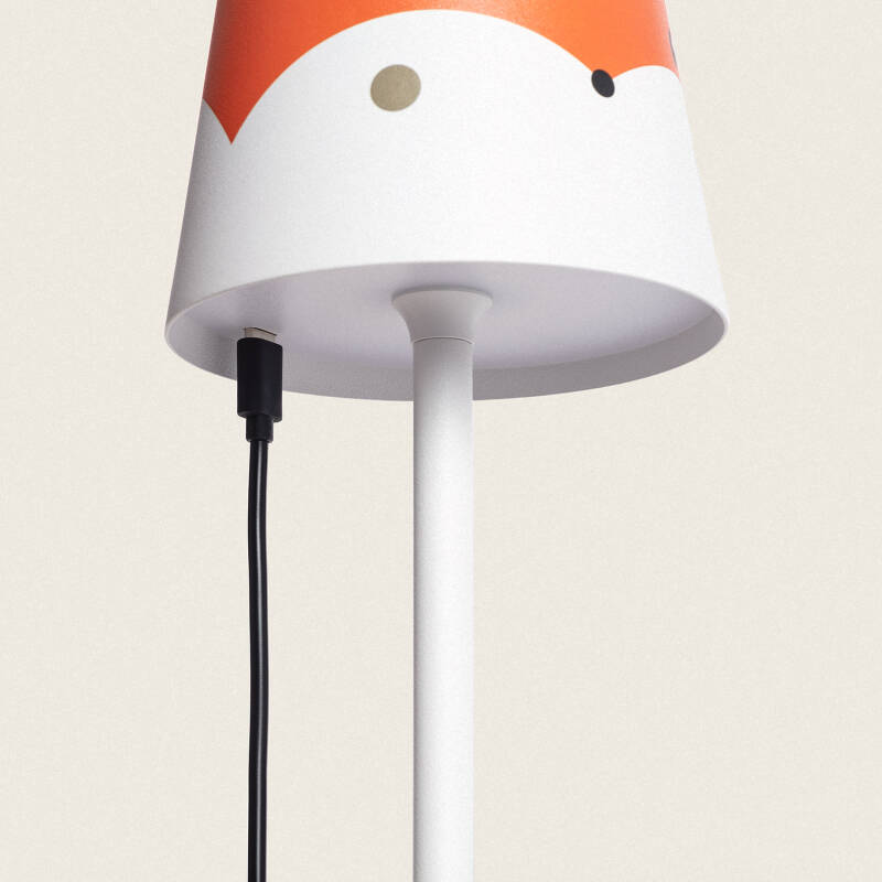 Candeeiro de Mesa LED 3W Portátil de Metal com Bateria USB Recarregável Anisa Kids