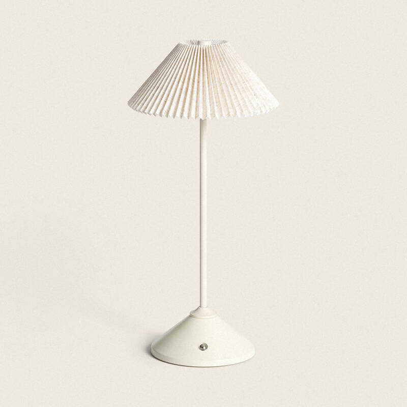 Candeeiro de Mesa LED Portátil em Metal e Linho com Bateria USB Recarregável Denwa