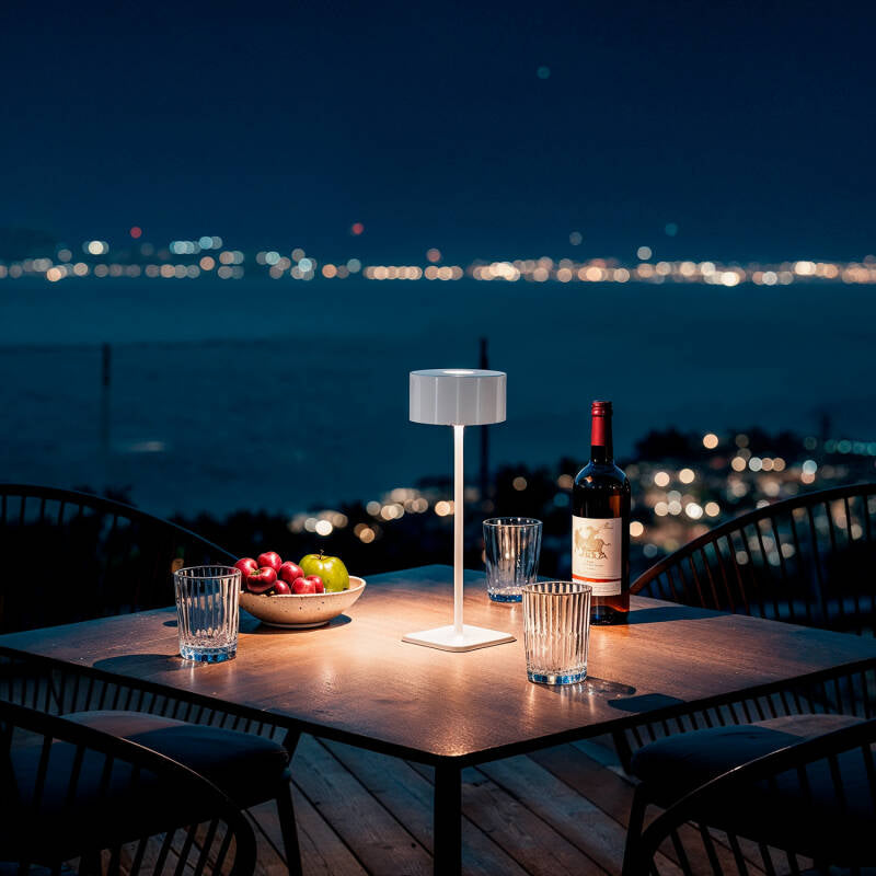 Candeeiro de Mesa LED 3W Portátil para Exterior com Bateria USB Recarregável Cesc