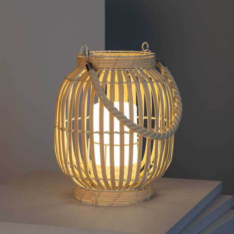 Candeeiro de Mesa LED Portátil Rattan Dragonera