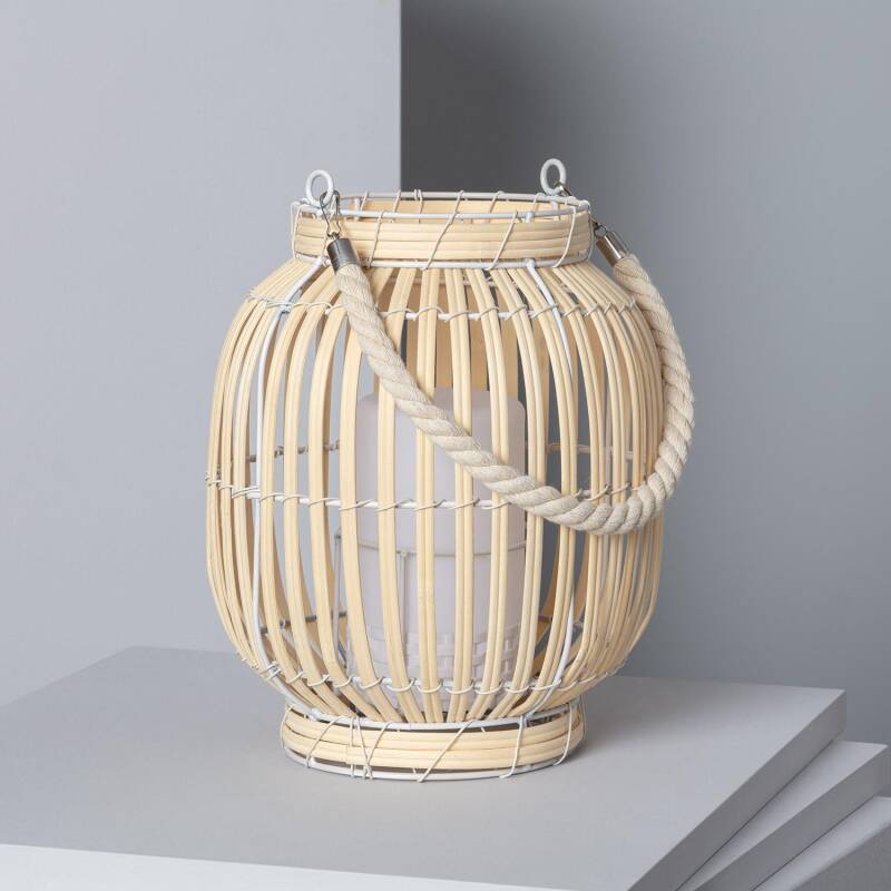 Candeeiro de Mesa LED Portátil Rattan Dragonera