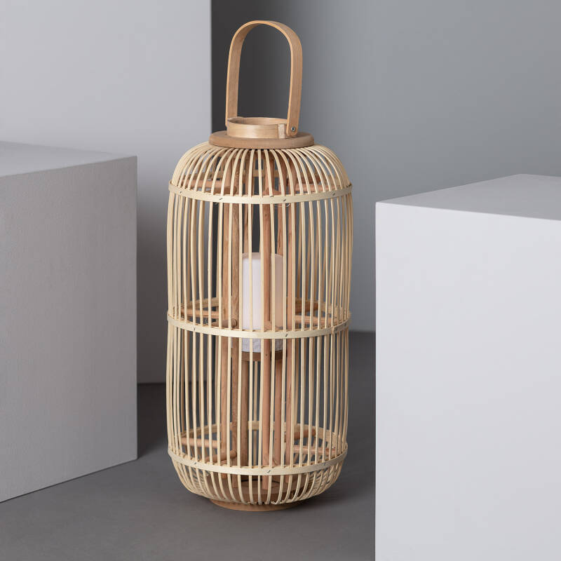 Candeeiro de Mesa LED Portátil Rattan Jávea