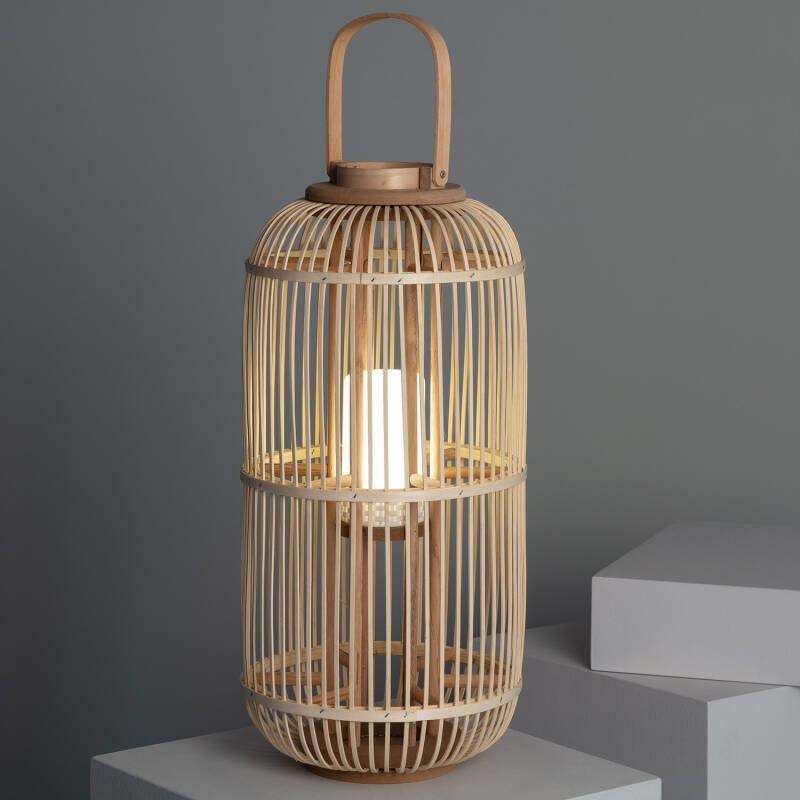 Candeeiro de Mesa LED Portátil Rattan Jávea