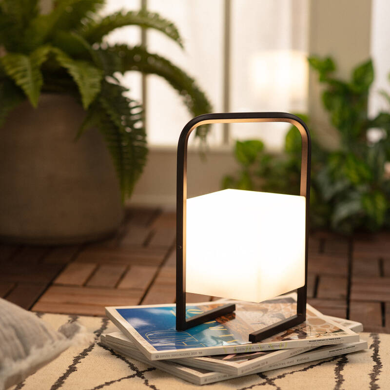 Candeeiro de Mesa LED Portátil para Exterior Alumínio com Bateria USB Recarregável Tiber
