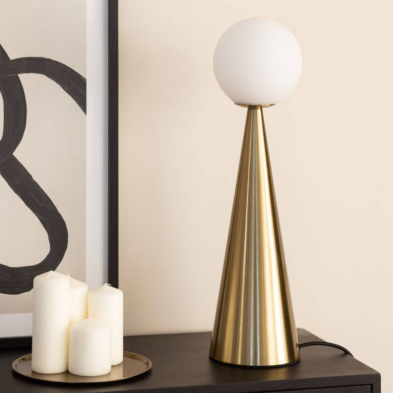 Candeeiro de Mesa Metal e Vidro Hipias