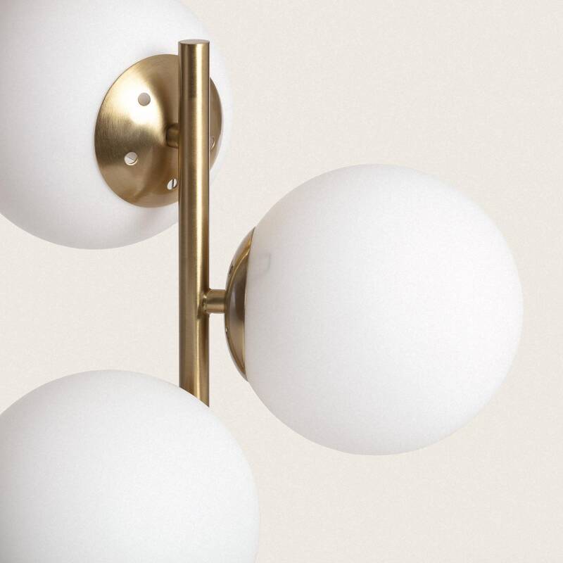 Candeeiro de Mesa Metal e Vidro Moonlight Brass 3 Focos