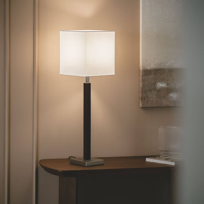 Candeeiro de Mesa Madeira e Metal Lizza