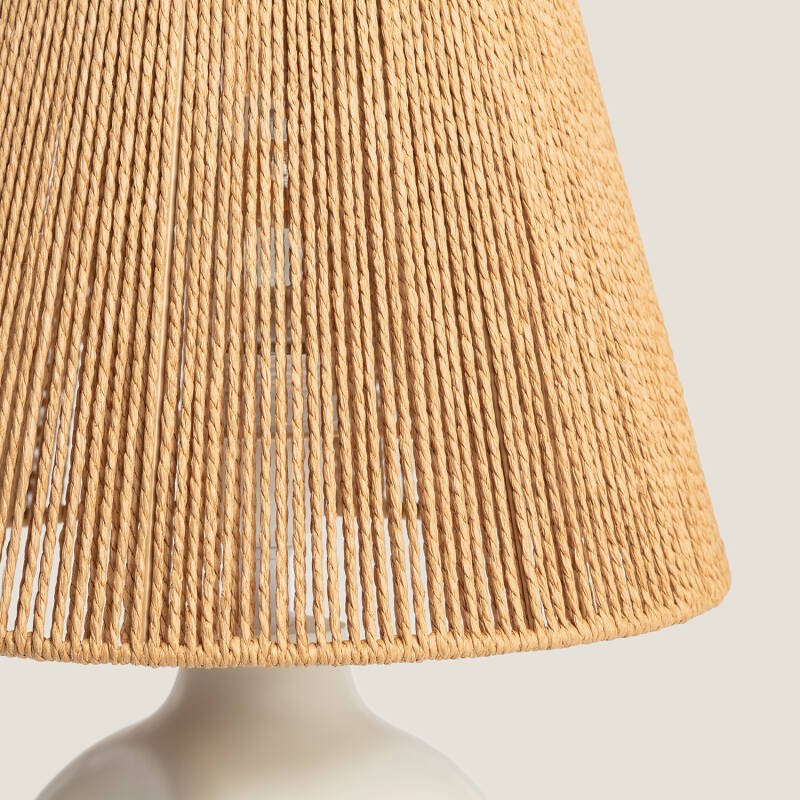 Candeeiro de Mesa Papel Trançado e Resina Otilia