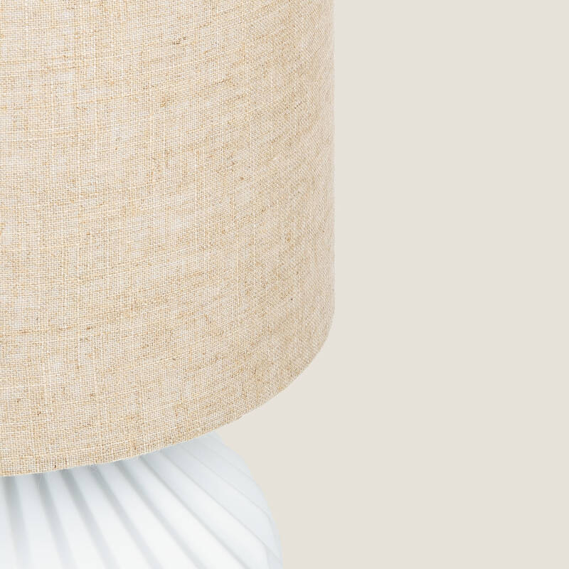 Candeeiro de Mesa Porcelana e Tecido Monduver