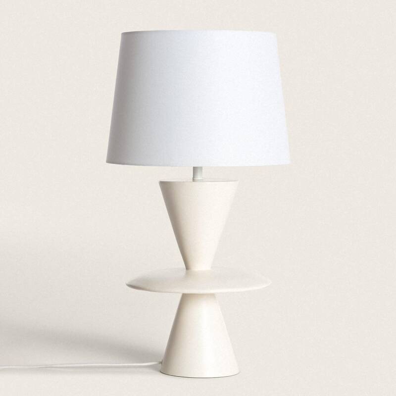 Candeeiro de Mesa em Resina e Tecido Wismar