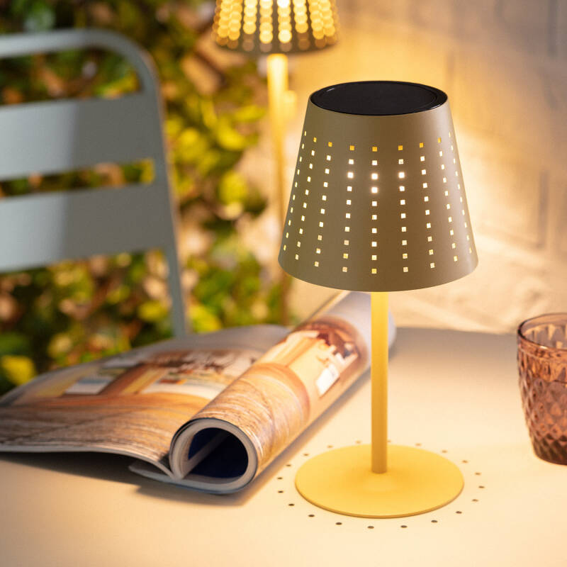 Candeeiro de Mesa Solar Exterior LED 3W Portatil com Bateria USB Recarregável Banate