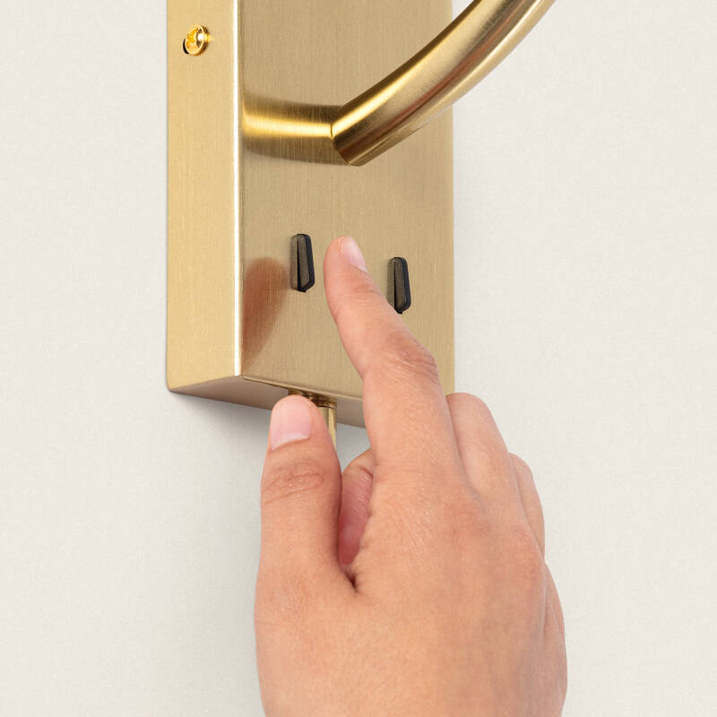 Candeeiro de Parede com Luz de Leitura 2.5W Metal Gold-Teylo Conne