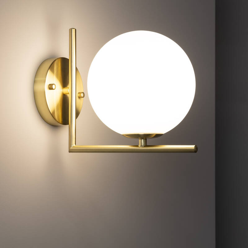 Candeeiro de Parede de Metal e Vidro Moonlight Design